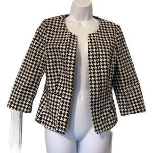 White House Black Market houndstooth crop jacket